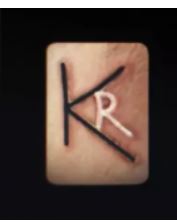 Brand with initials KR