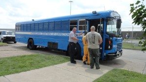 Bus rides handcuffed and shackled