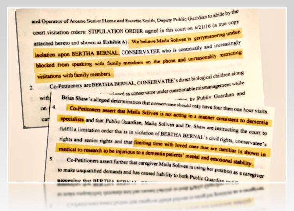 Documents from petitions and court filings.
