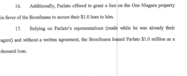 excerpt from Verified complaint - 'no written agreement'