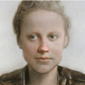 Artist's sketch of Sylvie, the first witness to testify in the trial.