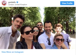 Grettell Valdez shared with her Instagram followers photographs of her vacation with her son Santino and her husband, the Swiss businessman Leo Clerc. First, they were in Paris, France, but then they moved to London, England, where they met up with Paleta and Salinas.