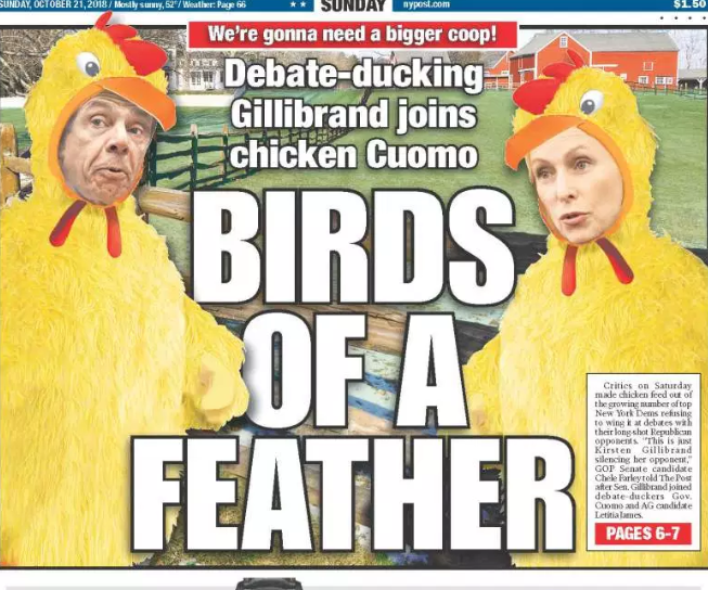 Gillibrand sheds chicken suit, agrees to debate Farley on ABC-TV
