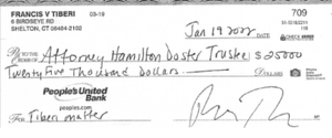 Tiberi- Check to Hamilton Doster