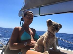 Vany Huber with her dog.