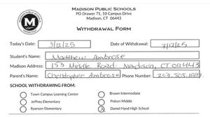 Matthew Ambrose high school withdrawal