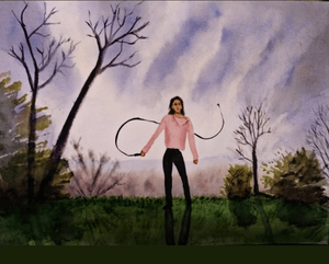 MK10ART's painting of Lauren Salzman ready to punish her slaves as Raniere has taught her.