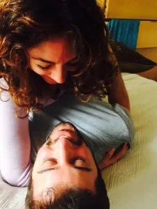 Michal Neria with the man she married, Misha Safyan, a man, Bloomberg reported, that Neria felt "compelled" to marry.