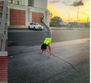 Danielle Roberts dances in front of her Vanguard's prison.