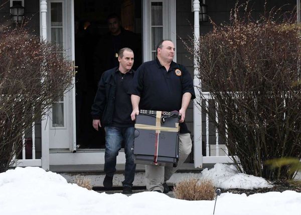 The FBI carried out a lot of stuff from Nancy Salzman's house. Now it is being reviewed. Photo courtesy Albany Times Union.