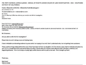 Robert Emert's 2022 Email reporting fraud to the DOJ.