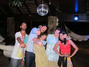 Sara Bronfman [center] at a NXIVM/Executive Success Programs gathering at Necker Island.
