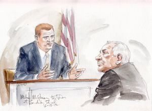McQueary testifying at Sandusky's trial