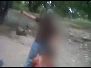 This photo is blurred out, but the film Dr. Porter shows blurs out nothing. He shows real human decapitation to women. Funny, he does not warn the women in advance of what they will see. That would spoil the experiment.