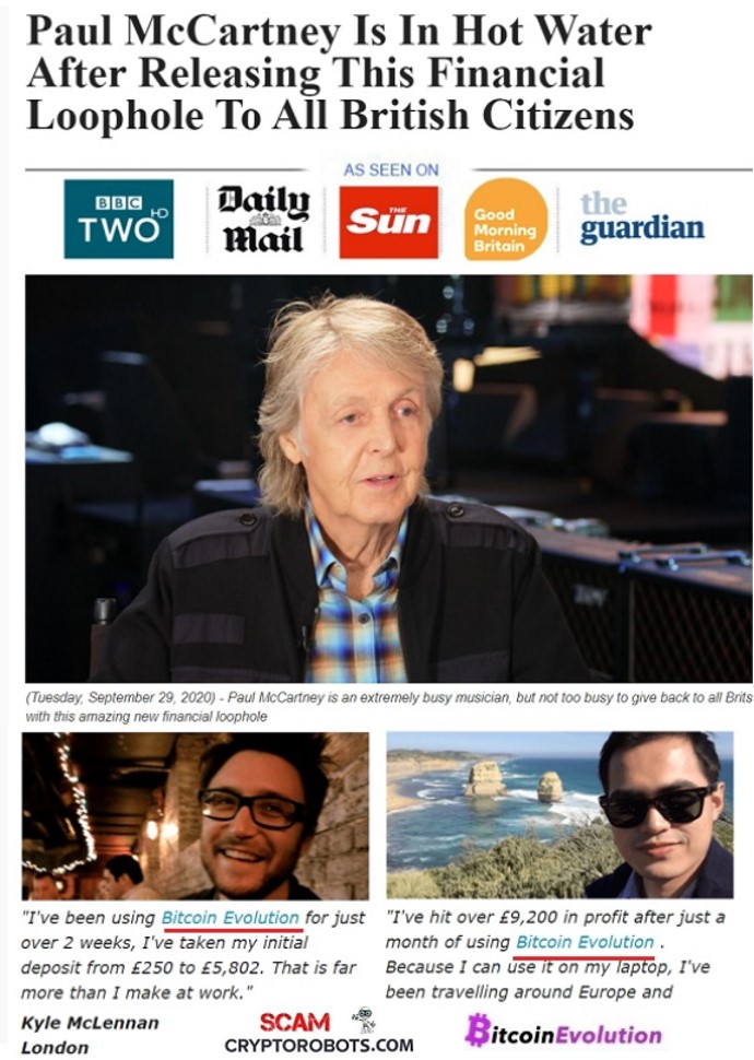 Scammers Spread Bitcoin Scheme With Phony Endorsement From Sir Paul McCartney