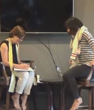 Nancy takes notes from this exalted being - and will tell the students that Keith gave her the knowledge for her to teach, as if it was the most precious knowledge in the universe, knowing full well that he is a rascal and so is she.