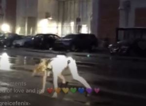 Nicki Clyne twerking in front of the MDC where Raniere is being held.