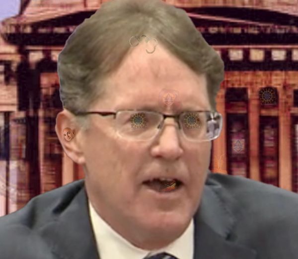 Judge Thomas O'Neill has something special in his eye, a tongue of flame and someone in his ear....