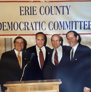 1998 Steve Pigeon with Charles Schumer, Erie County Supervisor Dennis Gorski and Elliot Spitzer