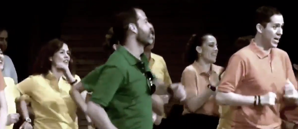 Emiliano dances for his Vanguard.