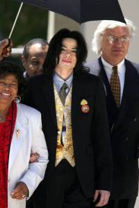 Michael Jackson with attorney Tom Mesereau