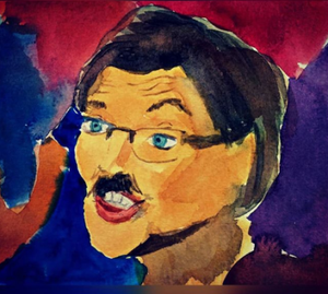 MK10ART's portrait of Nancy Salzman with signs of her past life showing ---. Raniere told her she was Adolf Hitler in her past life. Her daughter Lauren was one of Raniere's harem.