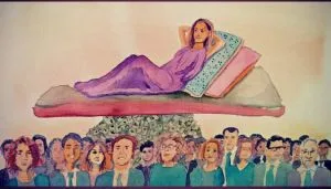 MK10ART's splendid painting of Clare Bronfman and the 27 attorneys she has been paying.