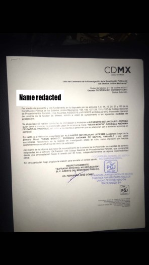 Original letter in Spanish.