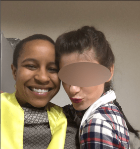 Michele Hatchette and Nicole, both sisters in the sorority.