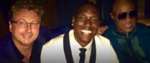Fritsch with Tyrese Gibson and Stevie Wonder promoting StarClub.