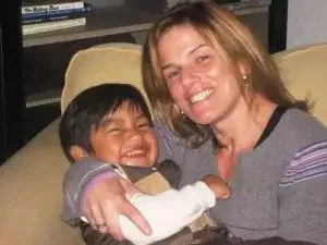 Karen RIordan with one of her sons, Matthew.
