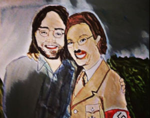 Instagram banned this painting by MK10ART. It depicts Keith Raniere and Nancy Salzman, who Keith Raniere claimed was Adolf Hitler in her past life.