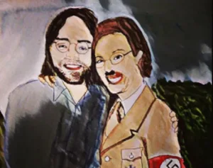 Instagram banned this painting by MK10ART. It depicts Keith Raniere and Nancy Salzman, who Keith Raniere claimed was Adolf Hitler in her past life.
