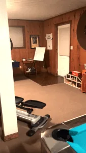 The basement was on the ground floor, with doors and windows to an open yard