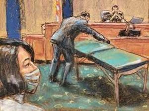 The massage table was brought into court.