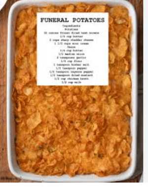 Funeral potatoes are an actual dish and above is a photo and the recipe. It is possible that a Mormon woman like Shanna Gardner ,ight mention this dish without plotting a murder. If this is the best evidence they have of her guilt, perjury by the detectives and the cooperator will be essential
