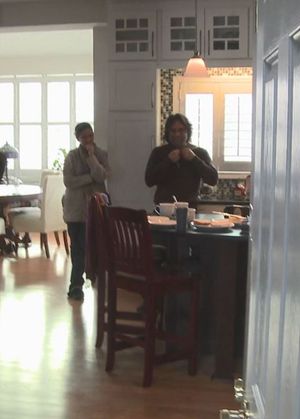 Keith Raniere in Nancy's house. He was never shy about eating food - no diet restrictions for him. He made himself at home and Nancy was also always available to provide him with "hugs and wet kisses."