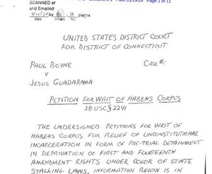 Paul Boyne's Handwritten Habeas Corpus Petition