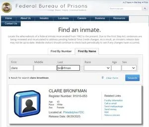 Clare Bronfman Transferred to Philadelphia FDC