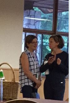 Nancy Salzman with Sara Bronfman at V-Week 2017.