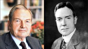 David Rockefeller is Abby's father, and John D. Rockefeller is her grandfather.