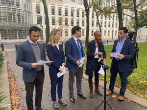 The Nxivm 5, L-R Suneel Chakravorty, Nicki Clune, Eduardo Asunsolo, Michele Hatchette and Marc Elliot.