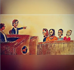MK10ART painting of Nancy Salzman testifying against Nxivm