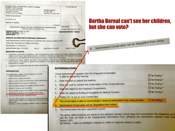 Document from 2018 raises questions about Bertha Bernal's voting status.