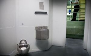The toilet in a typical prison cell.