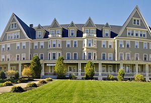 The Inn at Silver Bay Resort, the largest of several buildings on the campus. During V-Week, organizers book the entire facility and the Resort closed its doors to outside overnight guests and casual visitors.
