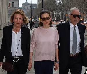 Georgiana Webb Bronfman Havers with her daughter Clare Webb Bronfman and high priced celebrity attorney Mark Geragos, who crafted the supposed two-year plea deal that meant less than nothing.