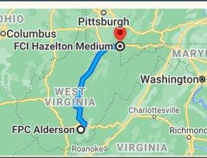 It is a 3 hr 46 min (210.1 mi) via I-79 N from Alderson to Hazelton.
