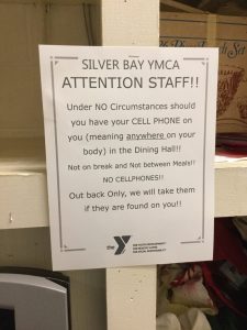 Sign posted at Silver Bay resort.