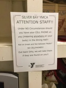 Sign posted at Silver Bay resort.